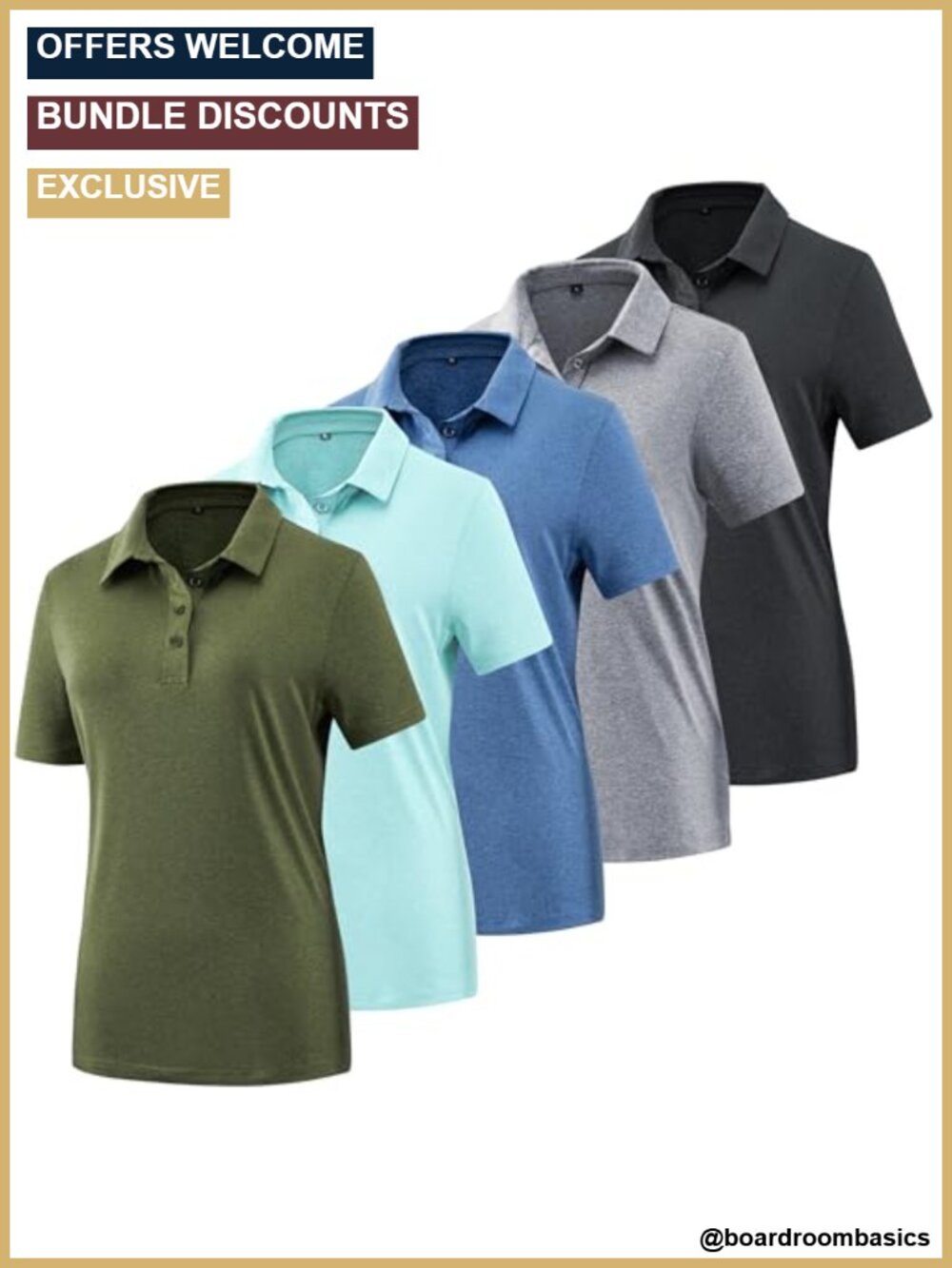 Women's Short Sleeve Polo Shirt Golf Active Work Top Moisture Wicking Cotton